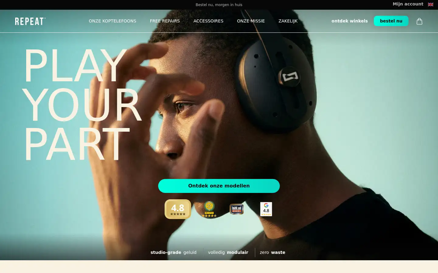 Screenshot of repeat.audio