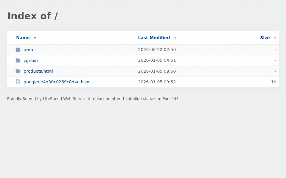 Screenshot of replacement-vertical-blind-slats.com
