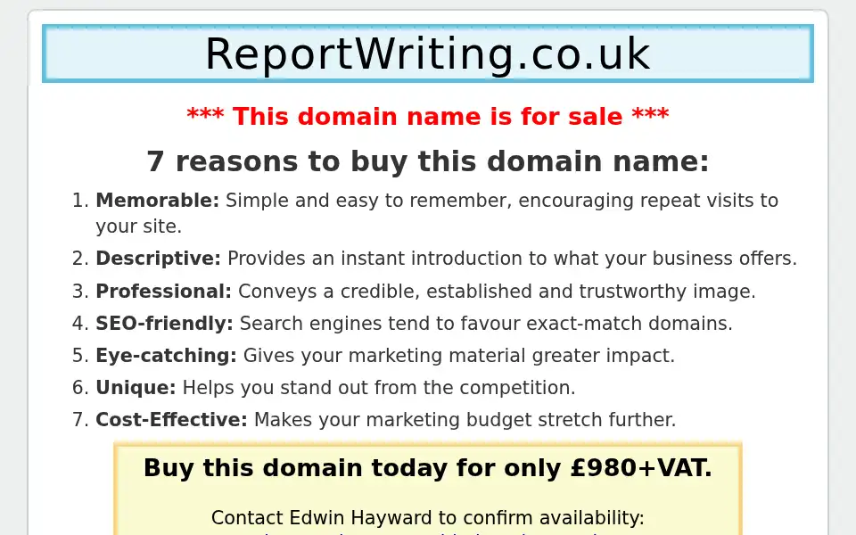 Screenshot of reportwriting.co.uk