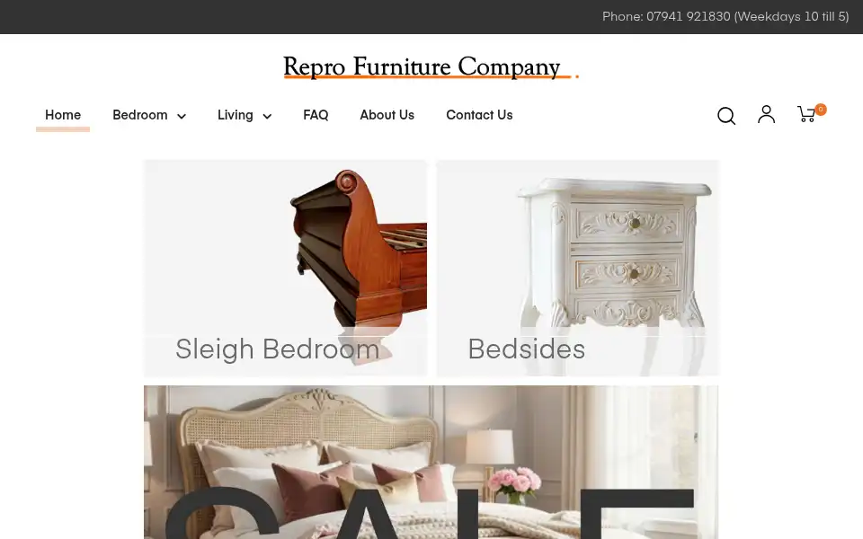 Screenshot of reprofurniturecompany.com