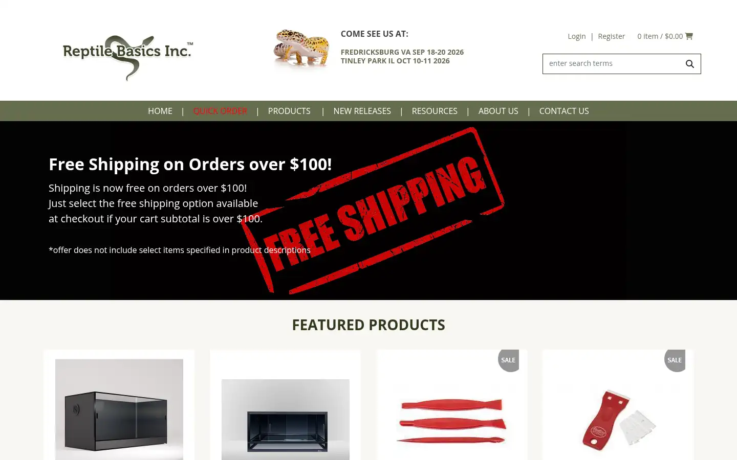 Screenshot of reptilebasics.com