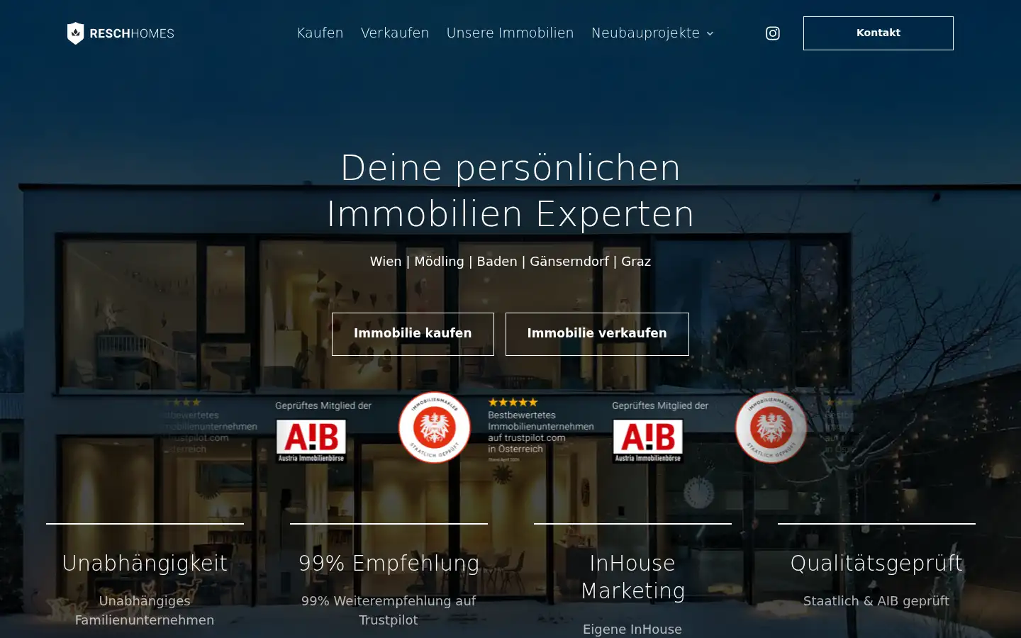 Screenshot of resch-homes.at