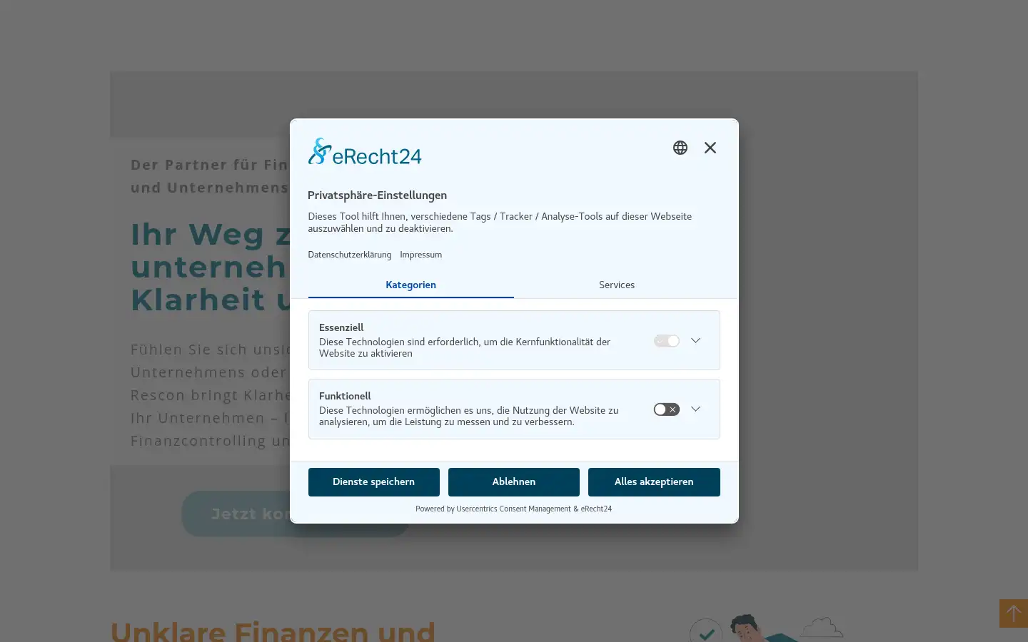 Screenshot of rescon-consultants.de