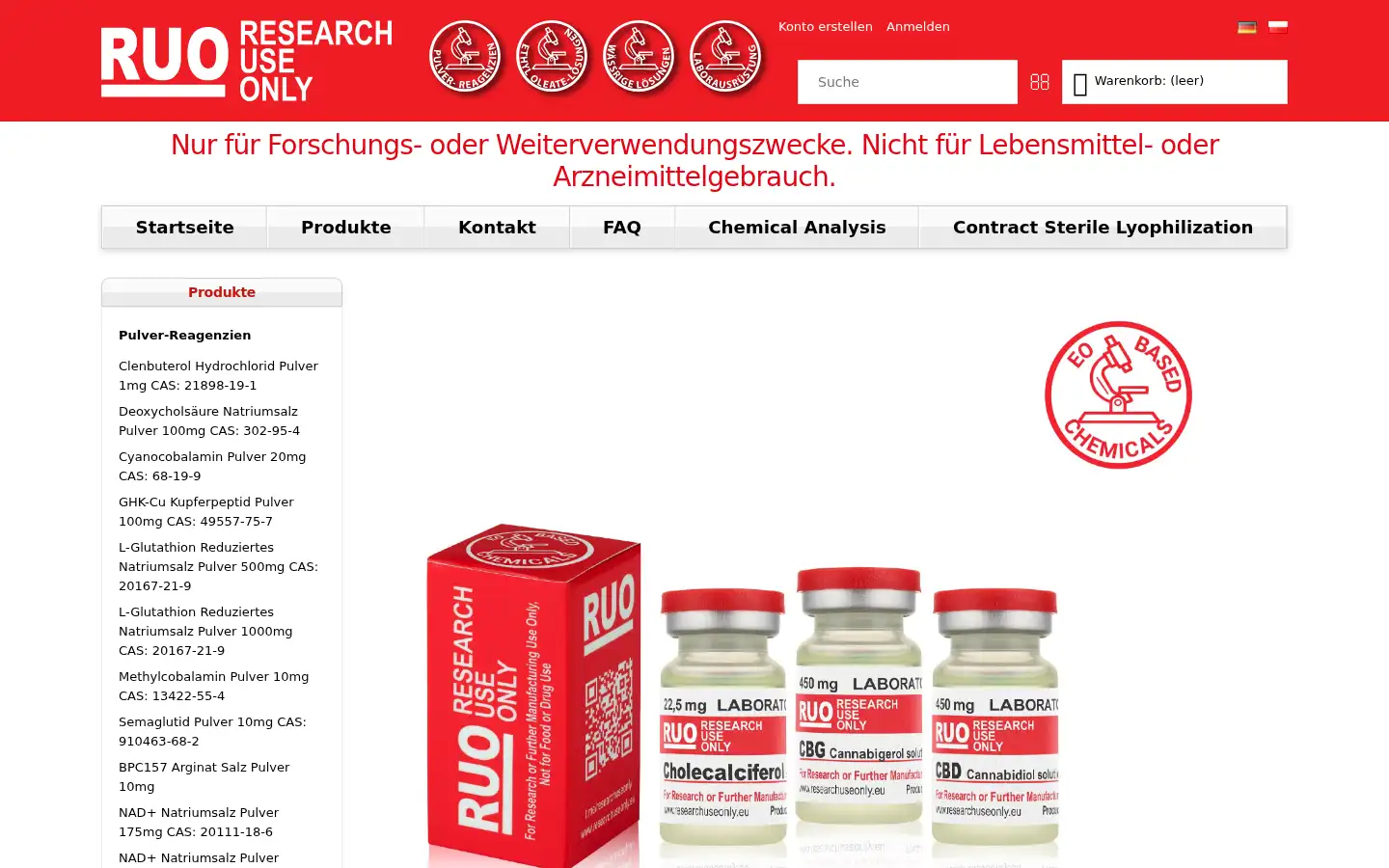 Screenshot of researchuseonly.de