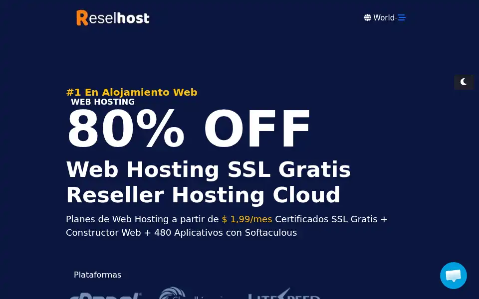 Screenshot of reselhost.com