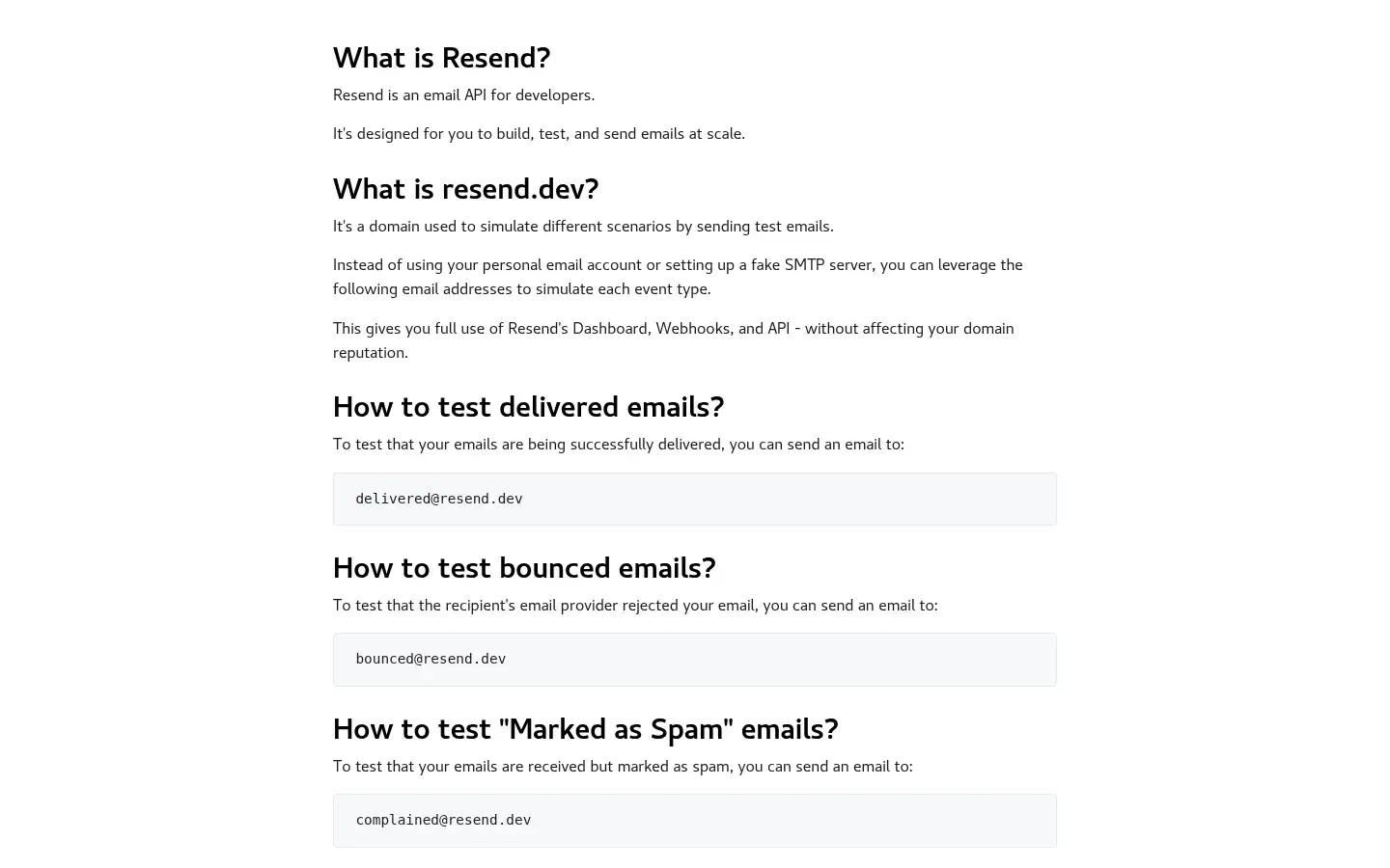 Screenshot of resend.dev