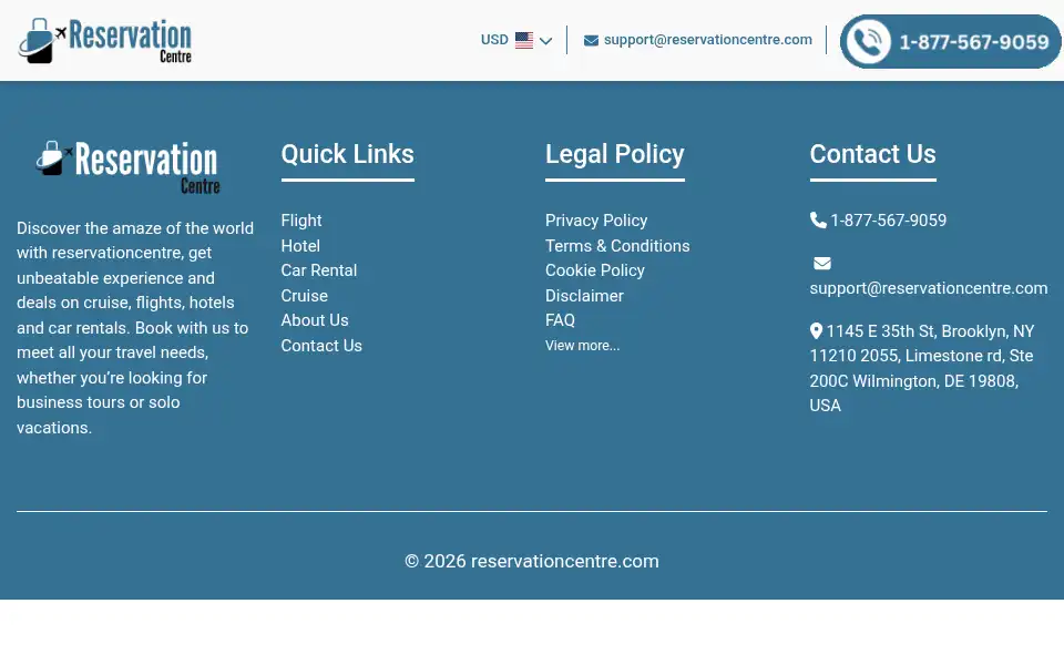 Screenshot of reservationcentre.com