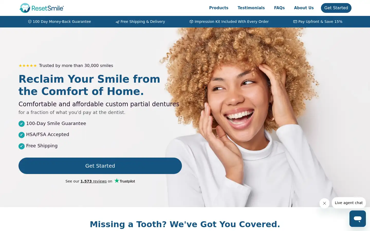 Screenshot of resetsmile.com