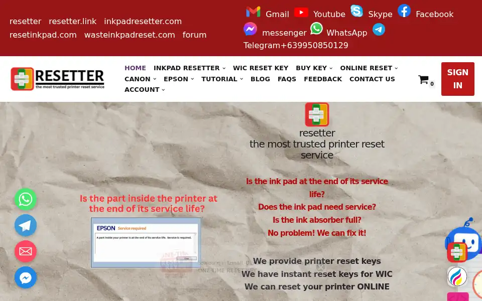 Screenshot of resetter.net
