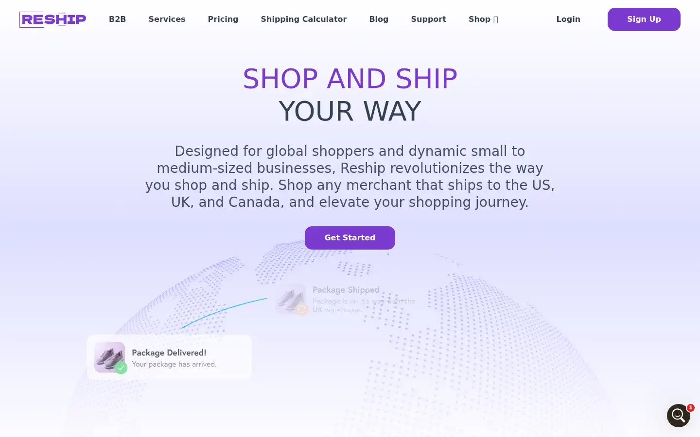 Screenshot of reship.com