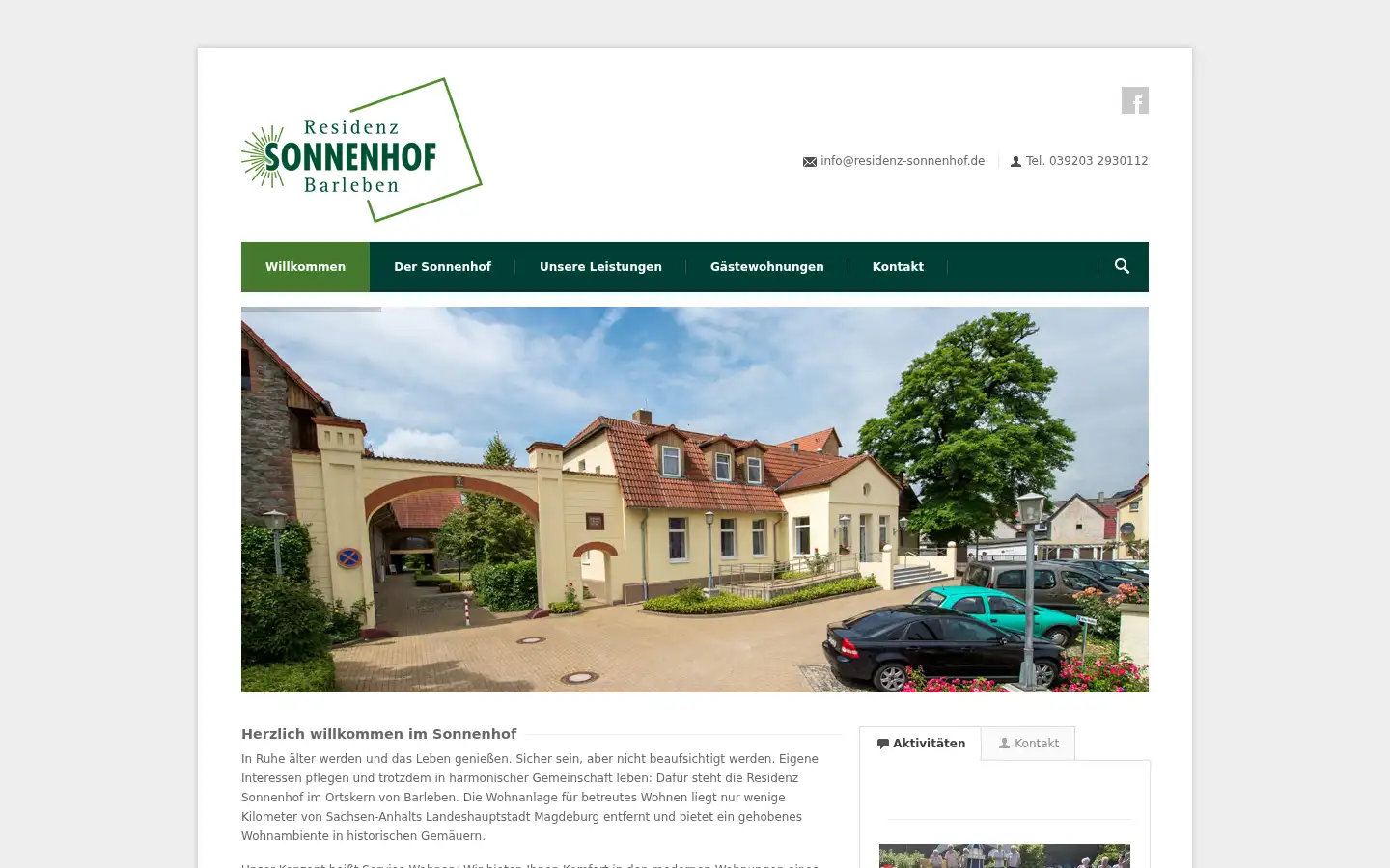 Screenshot of residenz-sonnenhof.de