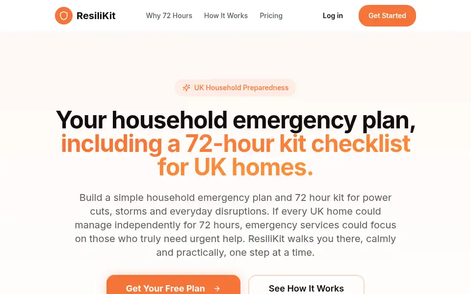 Screenshot of resilikit.uk
