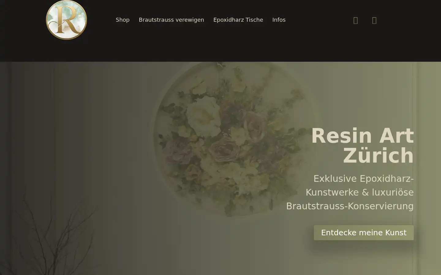 Screenshot of resin-art-zuerich.ch