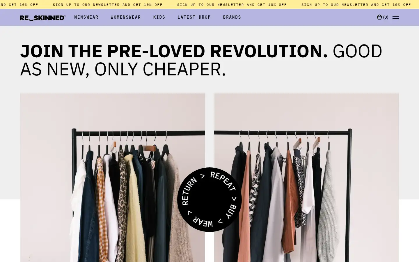 Screenshot of reskinned.clothing