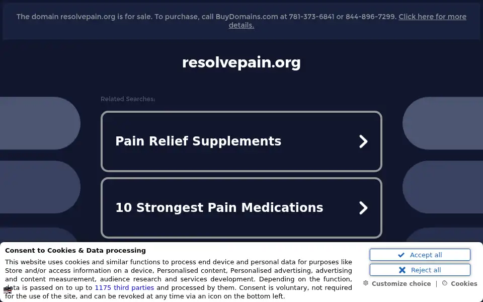 Screenshot of resolvepain.org