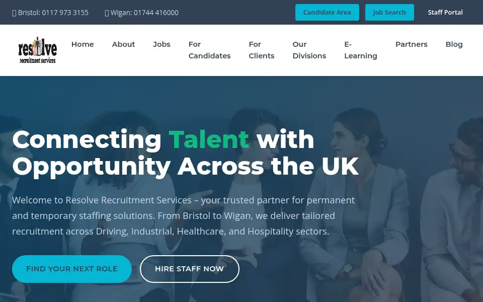 Screenshot of resolverecruitment.co.uk