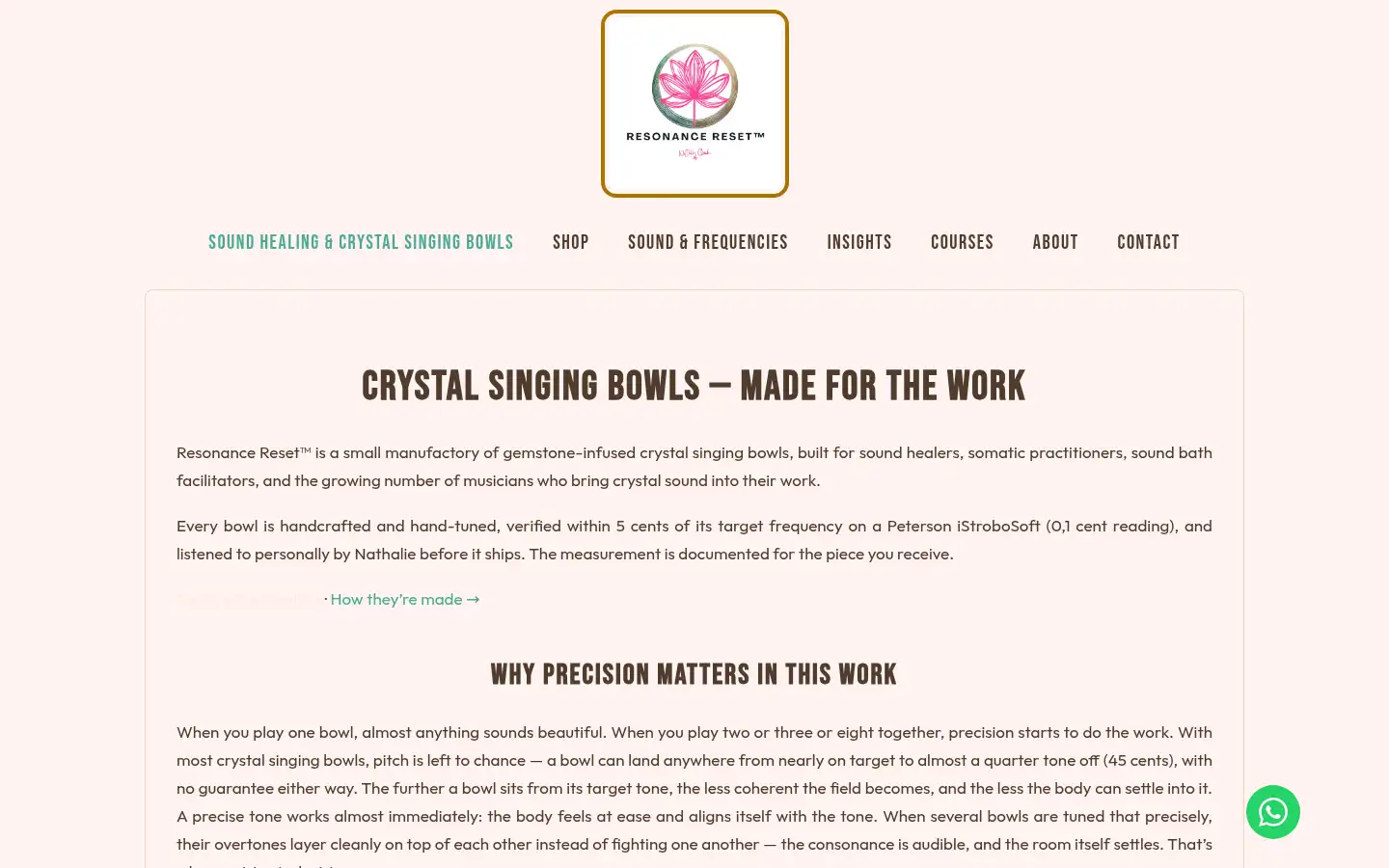 Screenshot of resonancereset.com