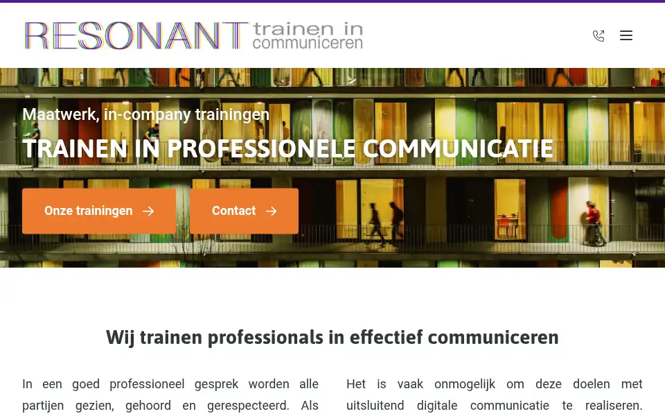 Screenshot of resonanttrainen.nl