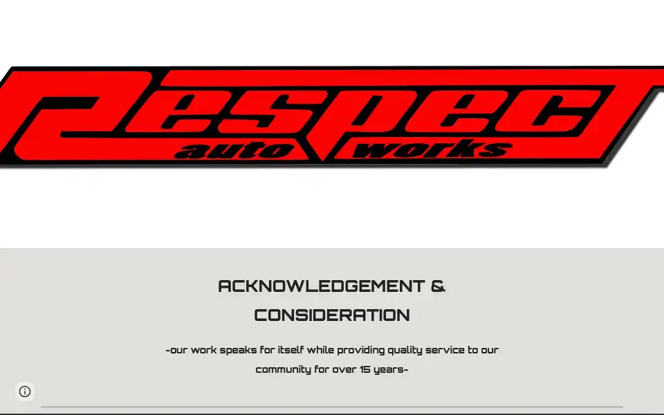 Screenshot of respectautoworks.com