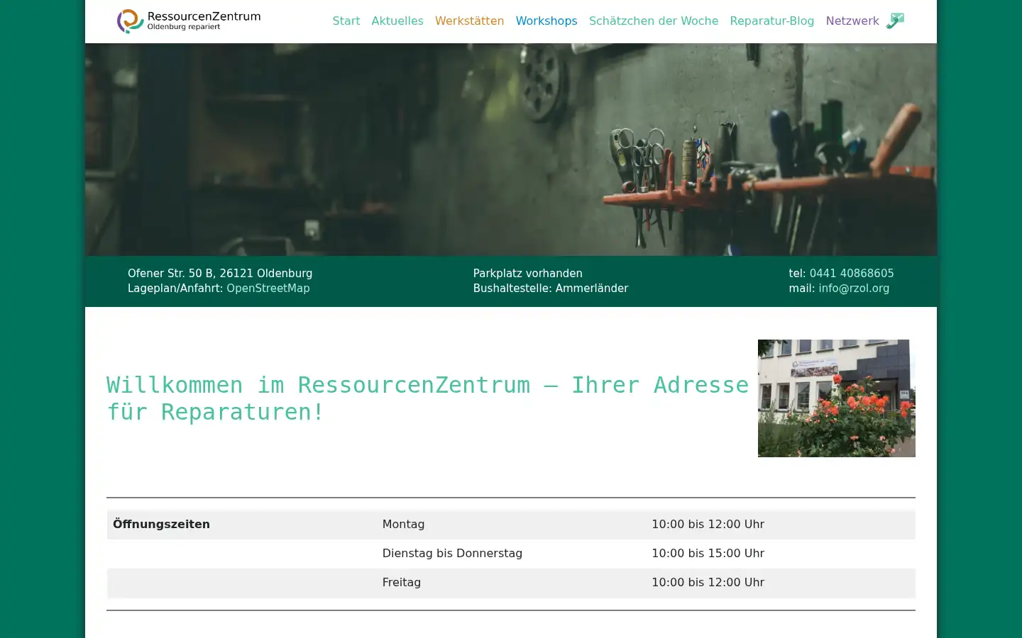 Screenshot of ressourcenzentrum-oldenburg.de