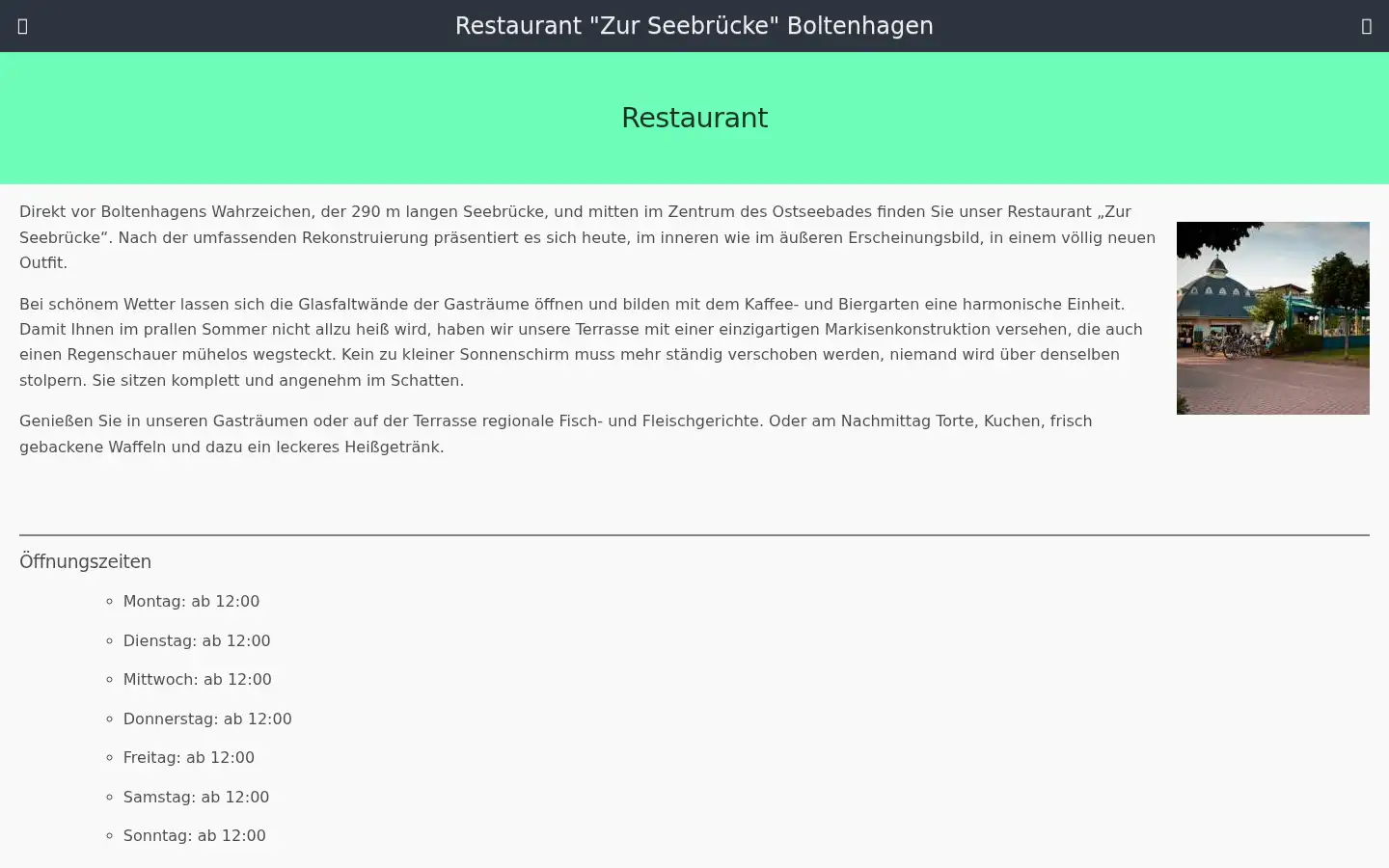 Screenshot of restaurant-boltenhagen.de