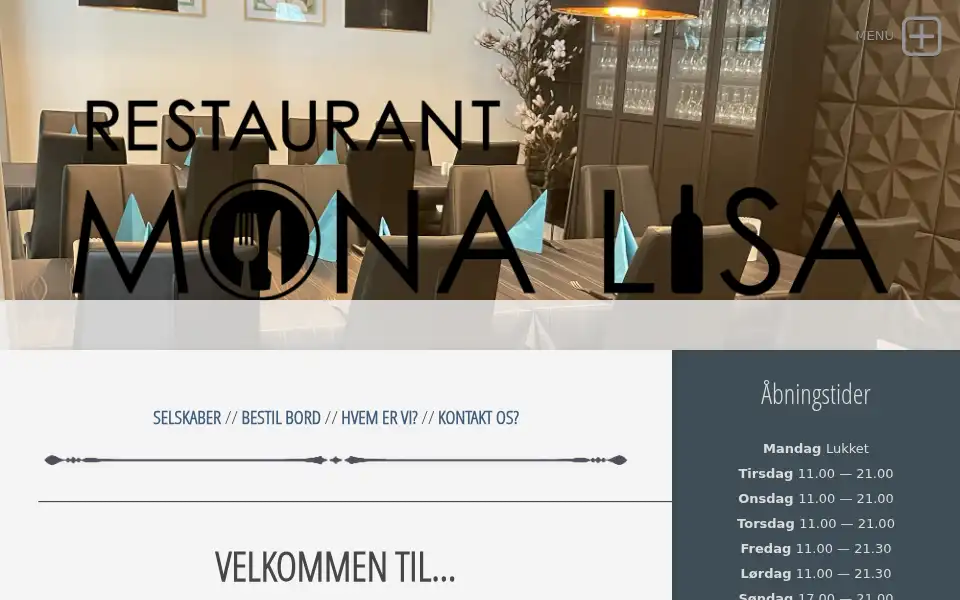 Screenshot of restaurant-monalisa.dk