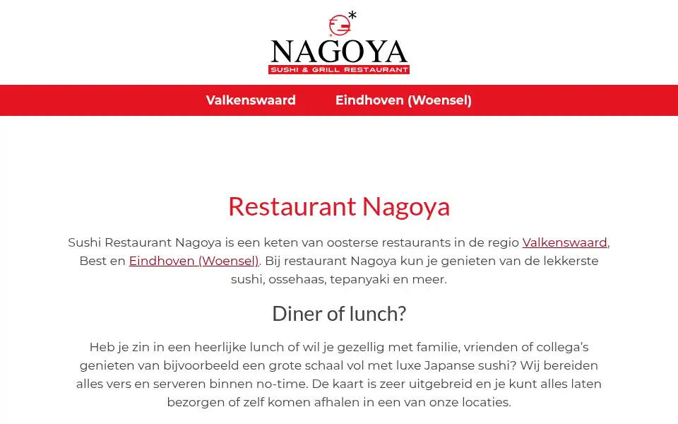 Screenshot of restaurant-nagoya.nl