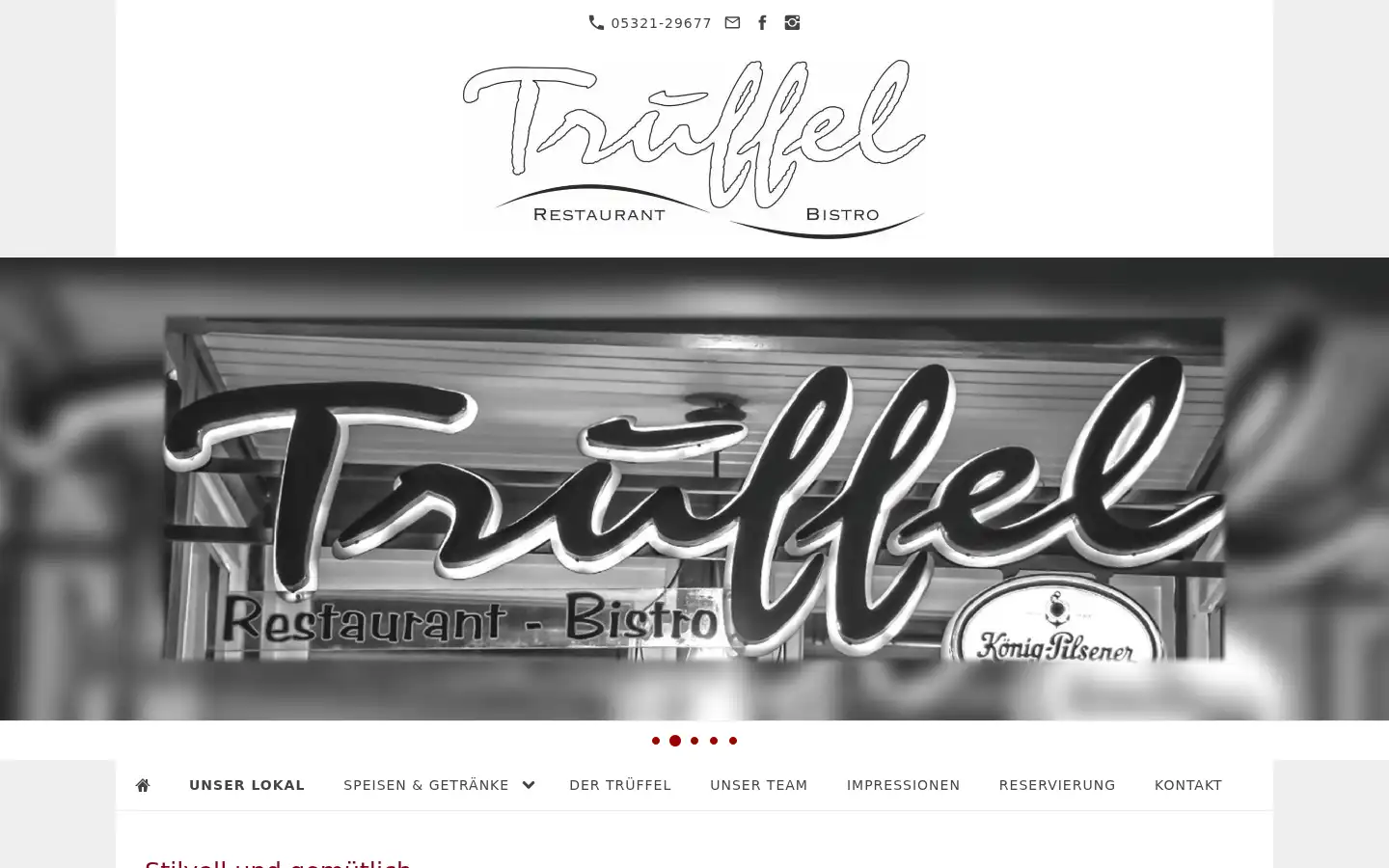 Screenshot of restaurant-trueffel.de