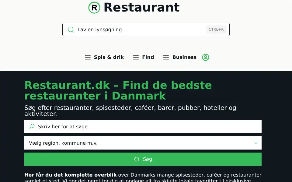 Screenshot of restaurantbrace.dk