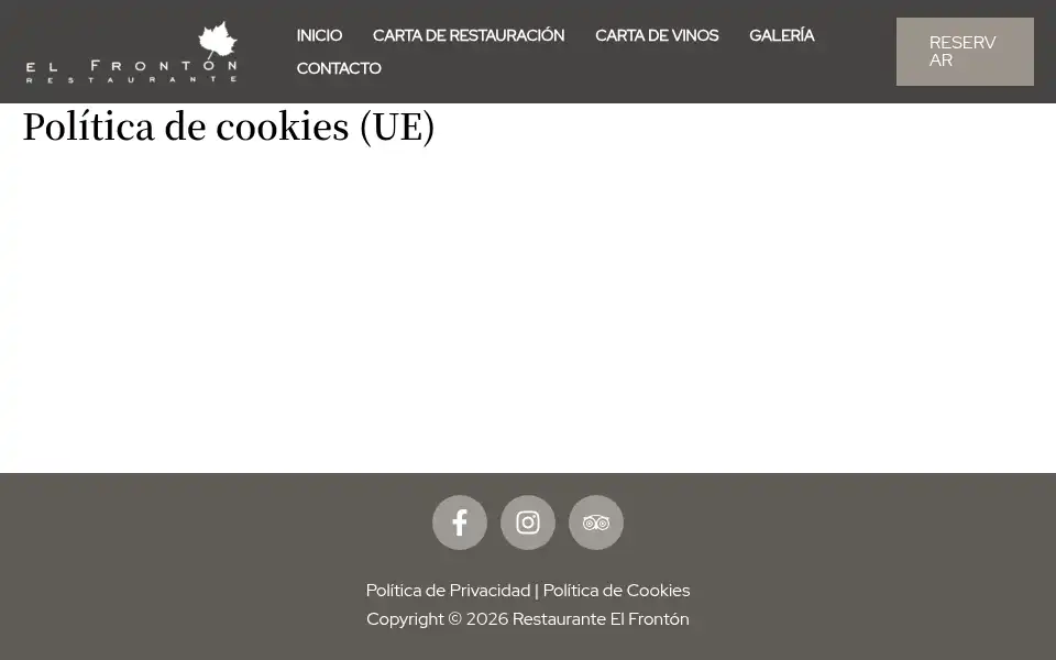 Screenshot of restauranteelfronton.com