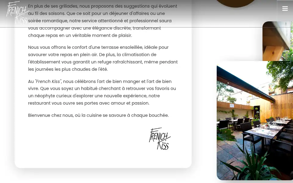 Screenshot of restaurantfrenchkiss.com