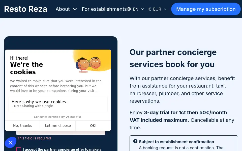 Screenshot of resto-reza.com