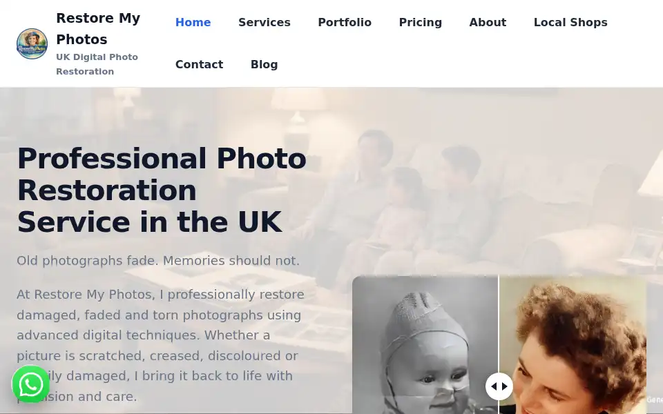 Screenshot of restoremyphotos.co.uk