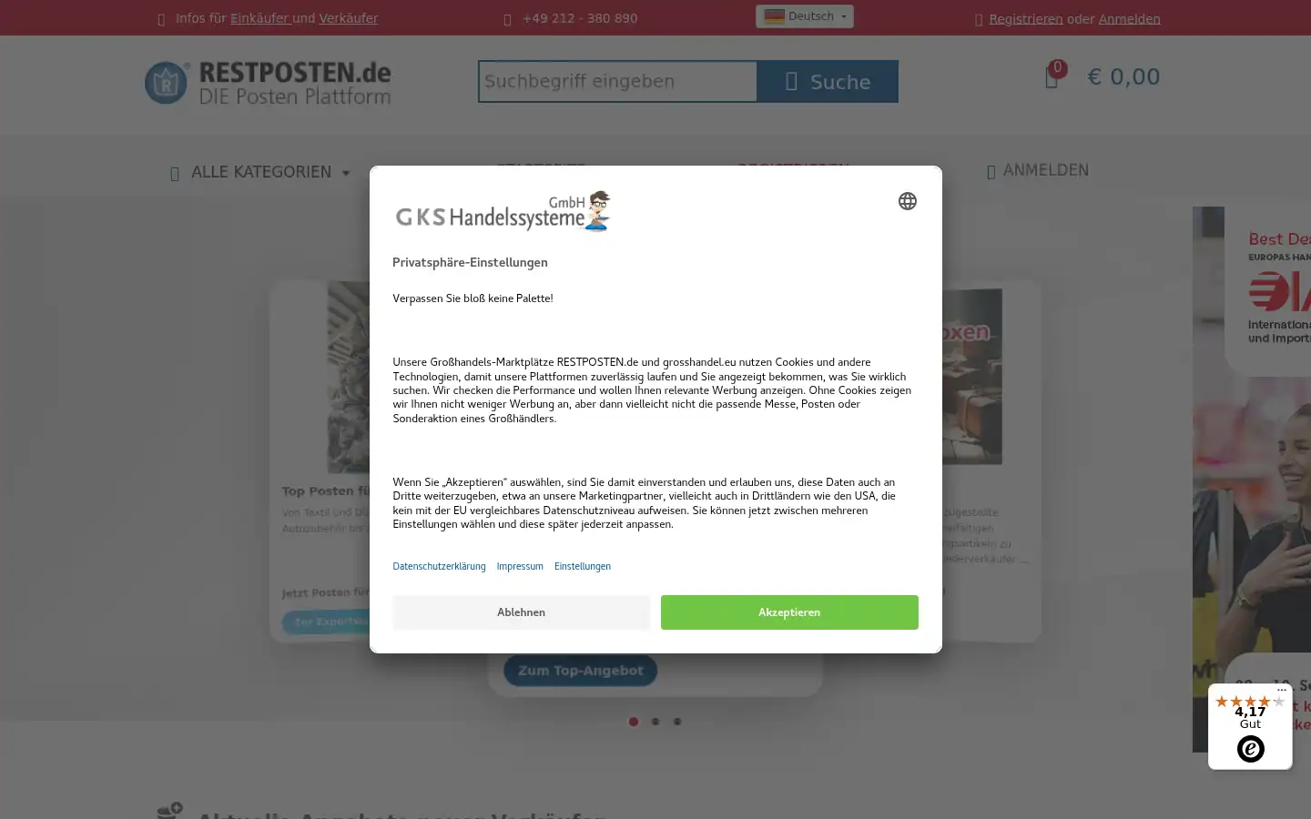 Screenshot of restposten.de