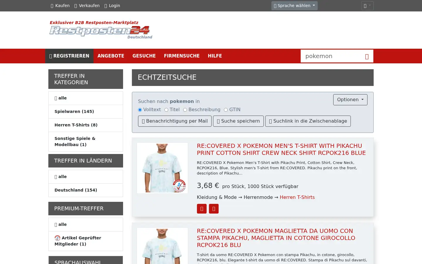Screenshot of restposten24.de