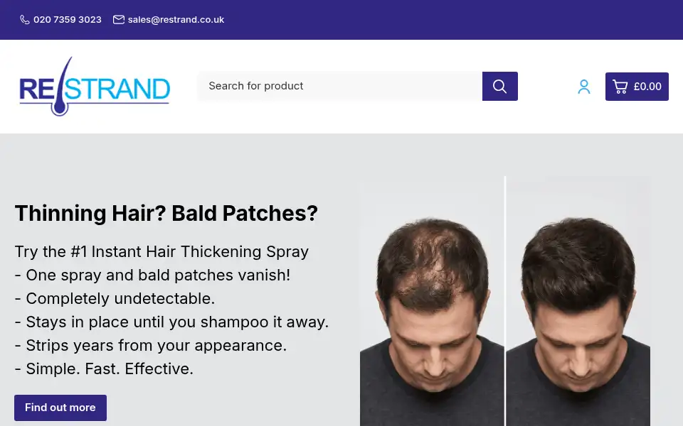 Screenshot of restrand.co.uk