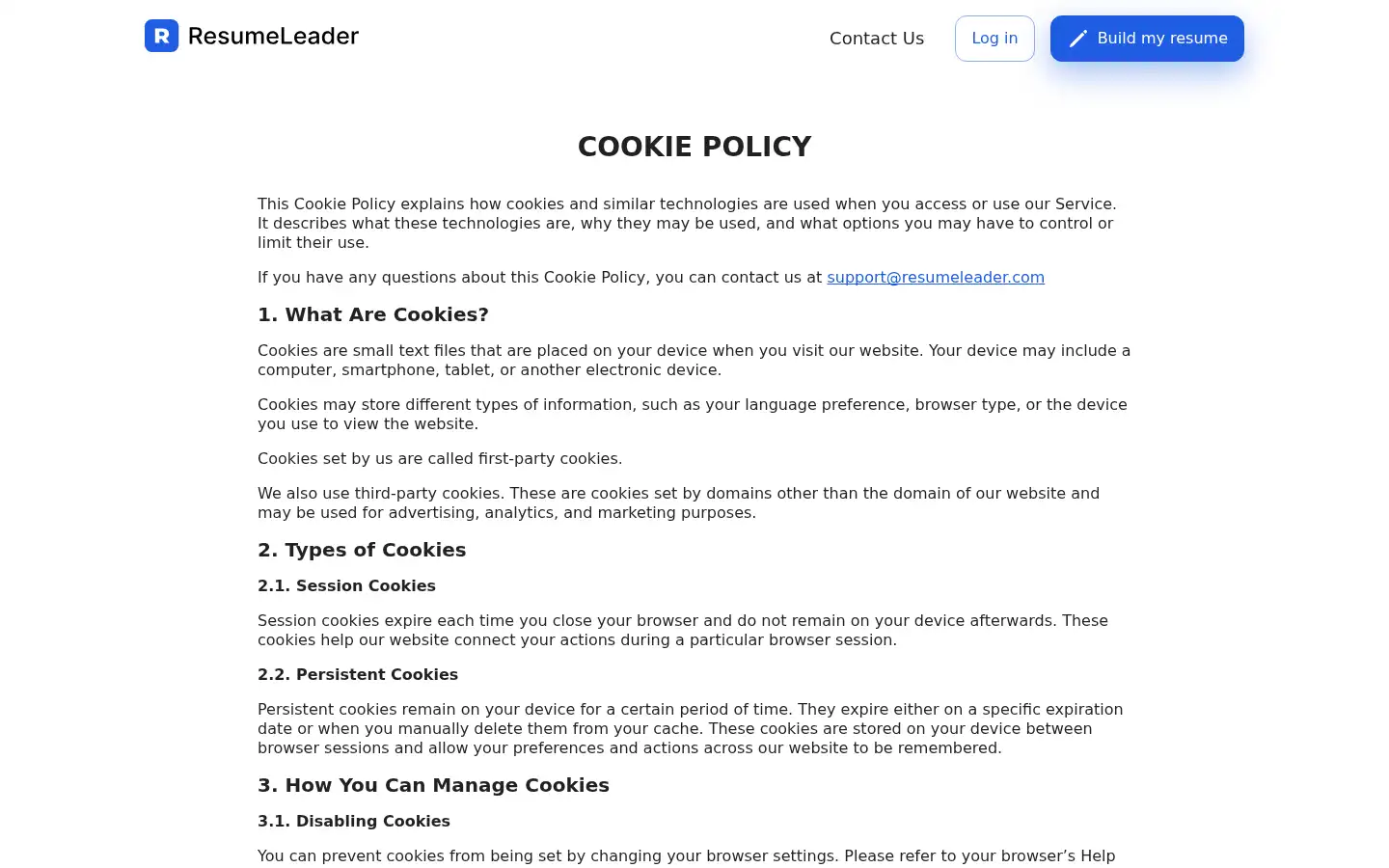 Screenshot of resumeleader.com