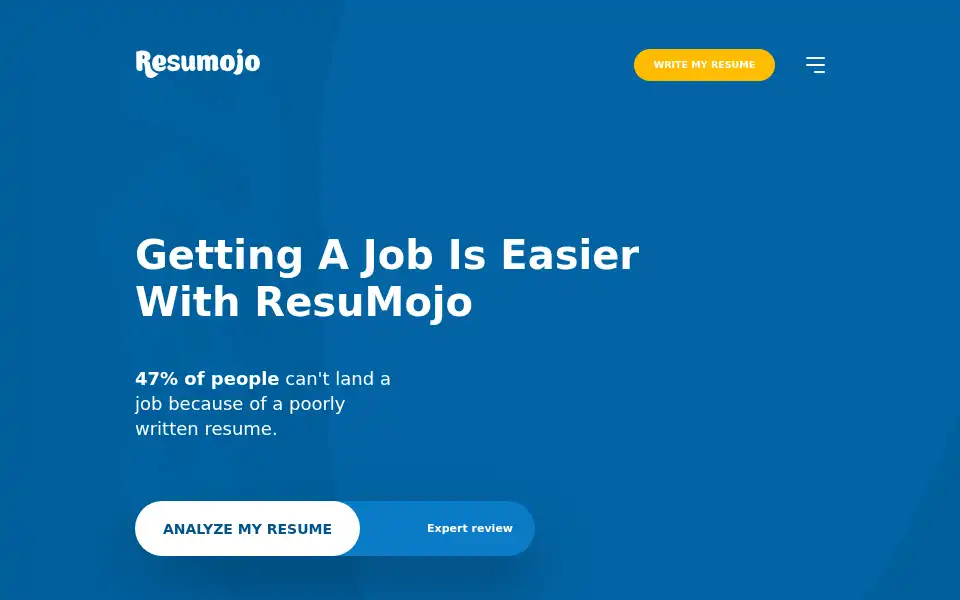 Screenshot of resumojo.org
