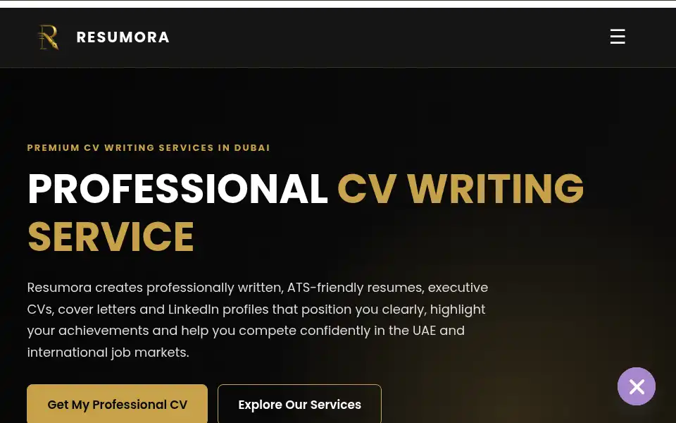 Screenshot of resumora.com