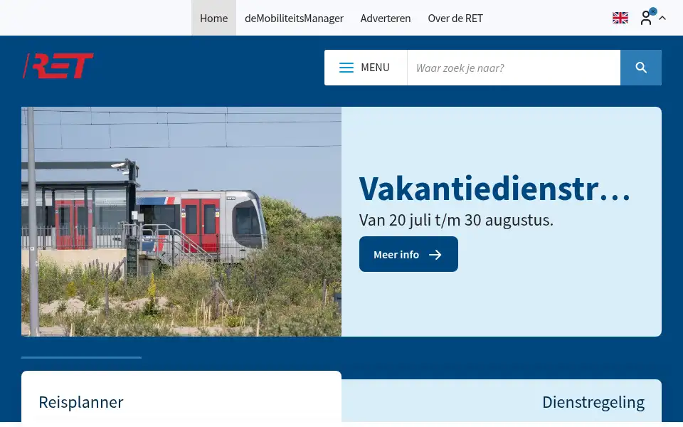 Screenshot of ret.nl