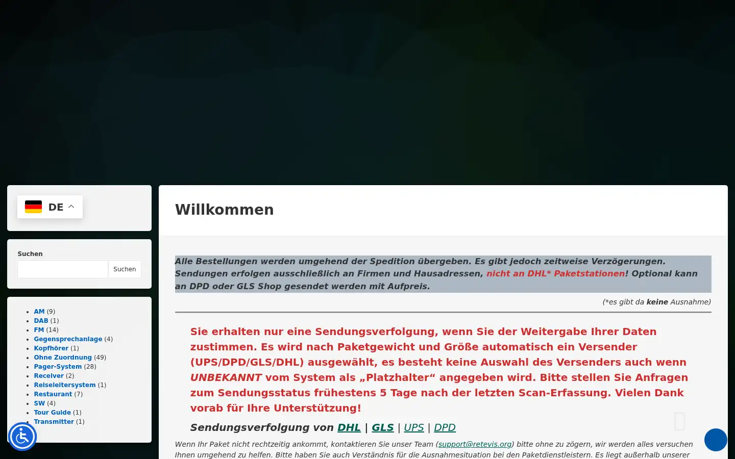 Screenshot of retekess.eu