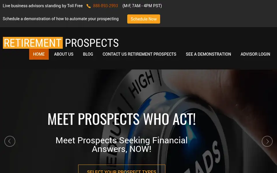 Screenshot of retirementprospects.com