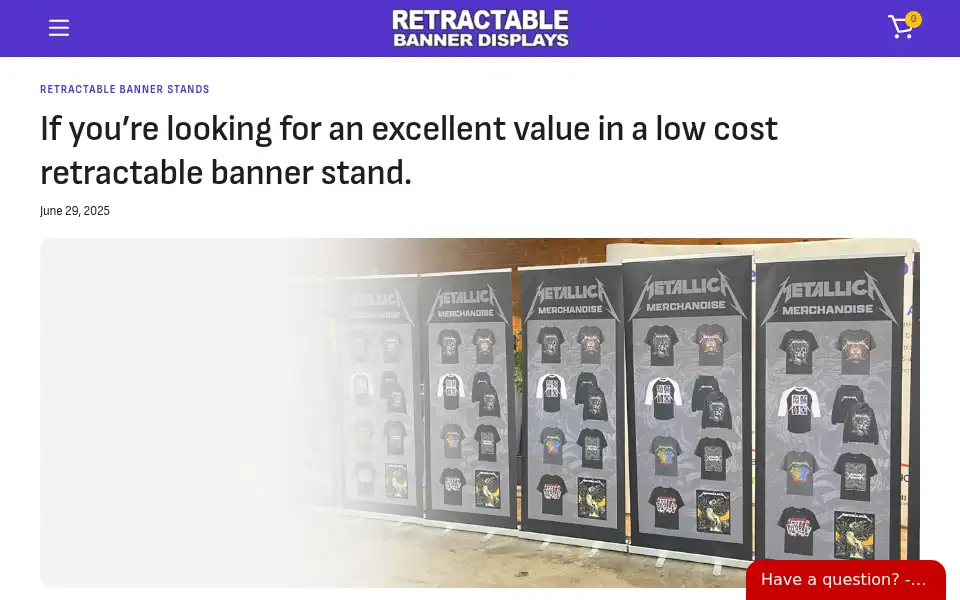 Screenshot of retractablebannerdisplays.com