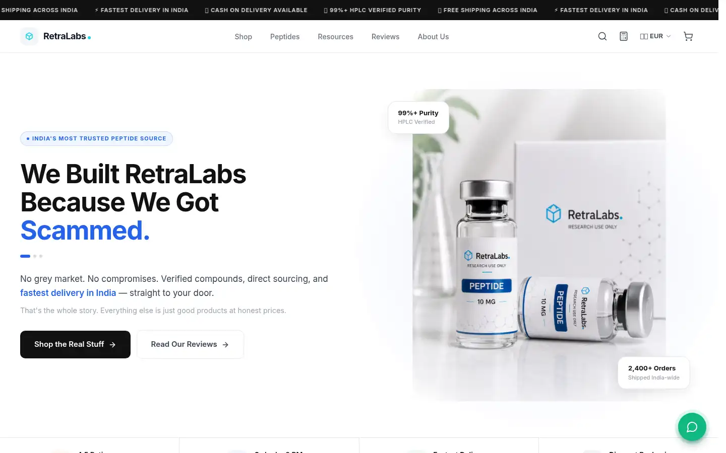 Screenshot of retralabs.in
