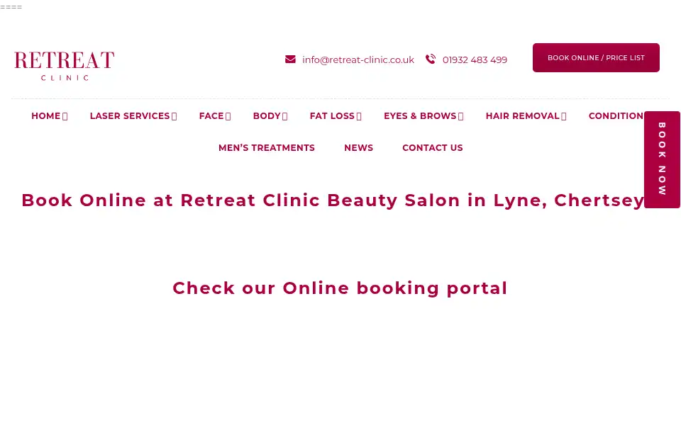 Screenshot of retreatclinic.uk