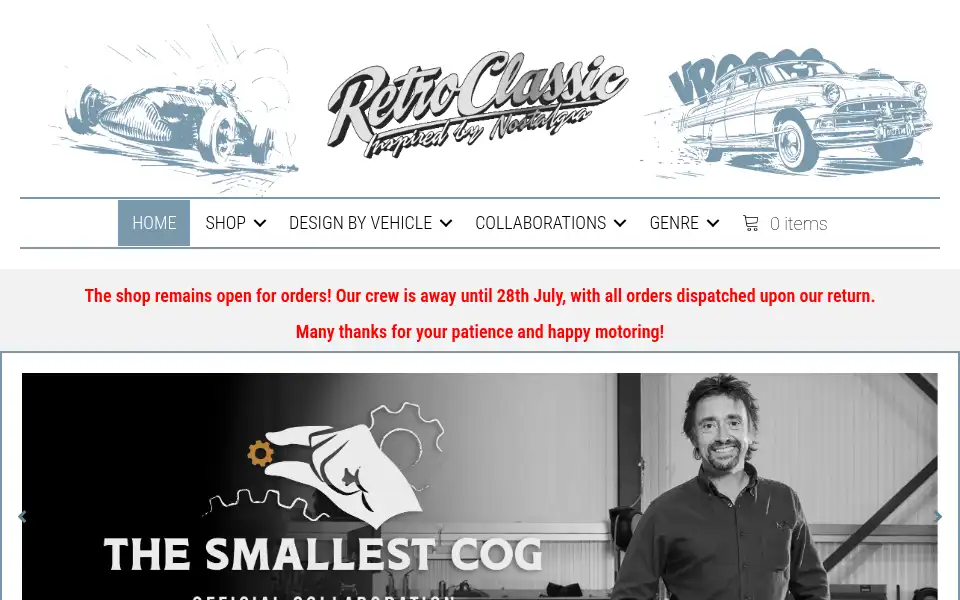 Screenshot of retroclassicclothing.com