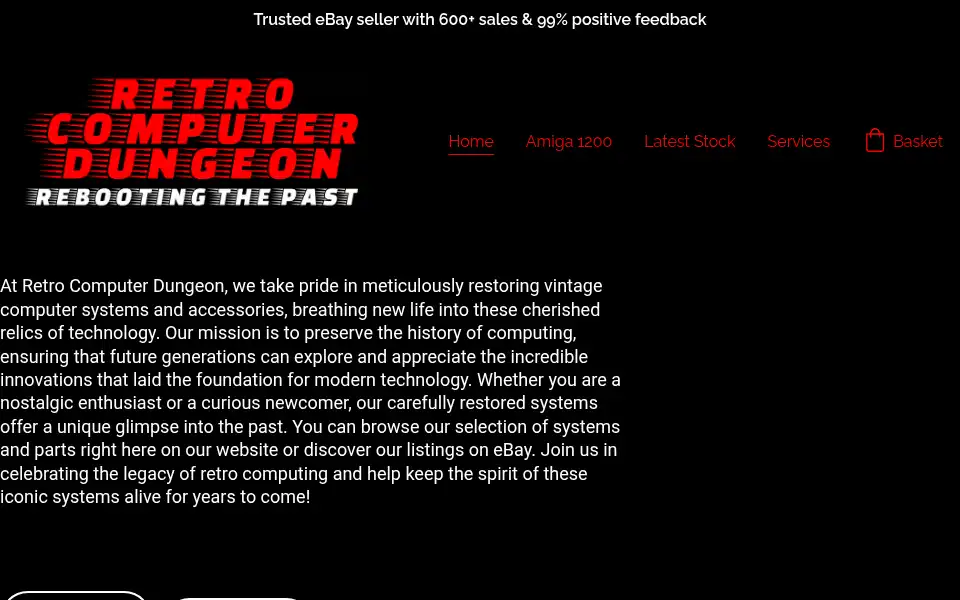 Screenshot of retrocomputerdungeon.co.uk