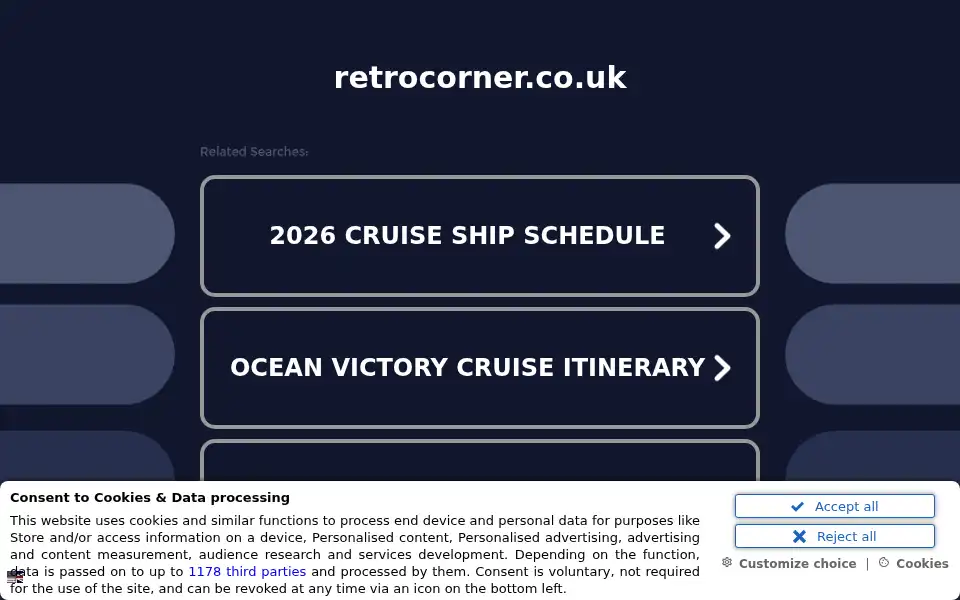 Screenshot of retrocorner.co.uk