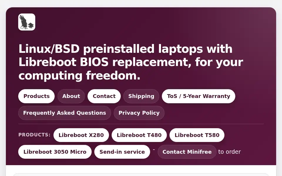 Screenshot of retrofreedom.com