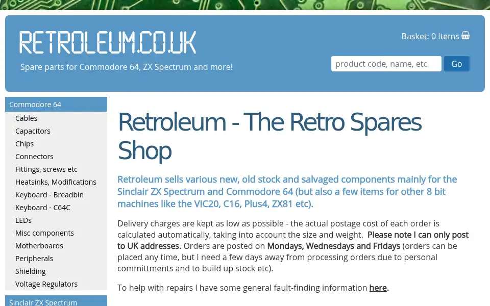 Screenshot of retroleum.co.uk